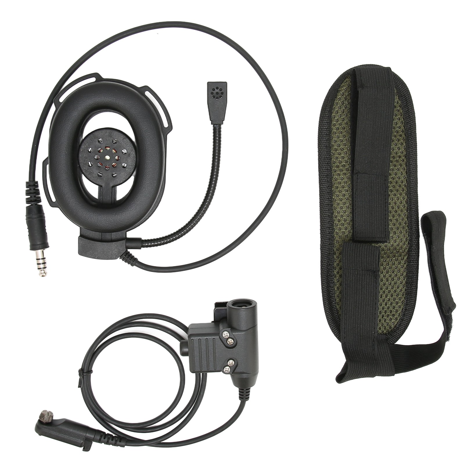 Hochresistentes Hd01 Militär-einseiten-headset Für Hytera Pd600, Pd602, Pd605 Und Pd662 Funkgeräte (schwarz)