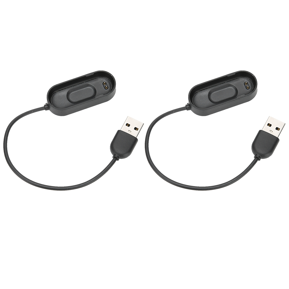 Packung Mit 2 Schwarzen M4-ladekabeln Aus Kunststoff Für Xiaomi-armbänder Der 4. Generation, Ladestation Und Ladegerät