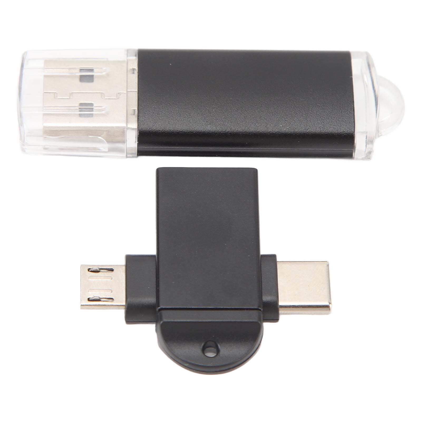 Kompakter Und Tragbarer Usb-stick Mit Usb-auf-typ-c- Und Micro-usb-adaptern, Kompatibel Mit Windows 98 Und Os X 9, Schwarz, 64 Gb