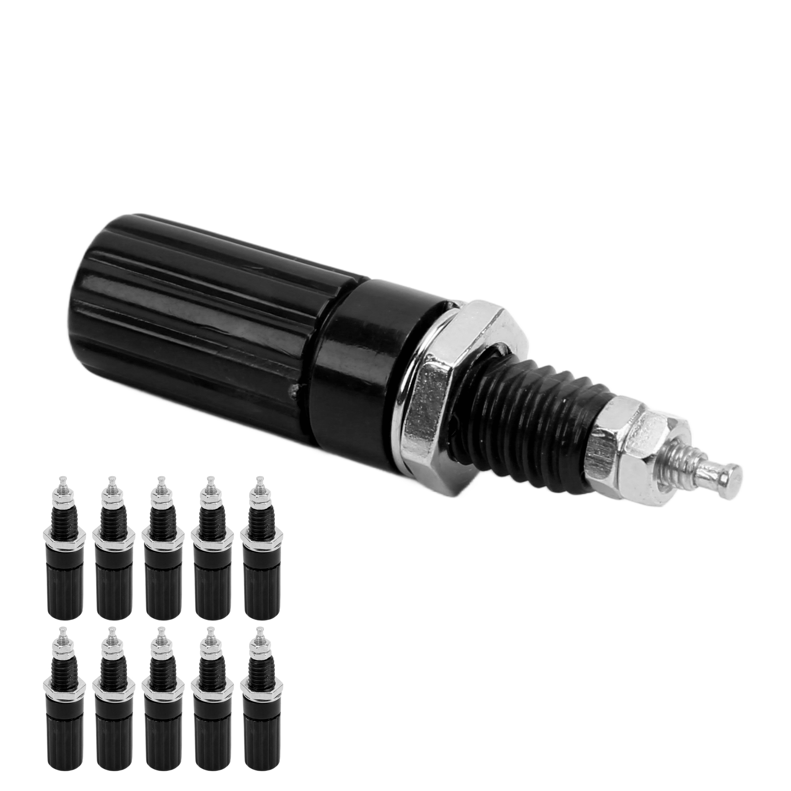 Packung Mit 10 M3 4-mm-bananensteckern Zum Einschrauben Für Elektronische Geräte, Schwarz