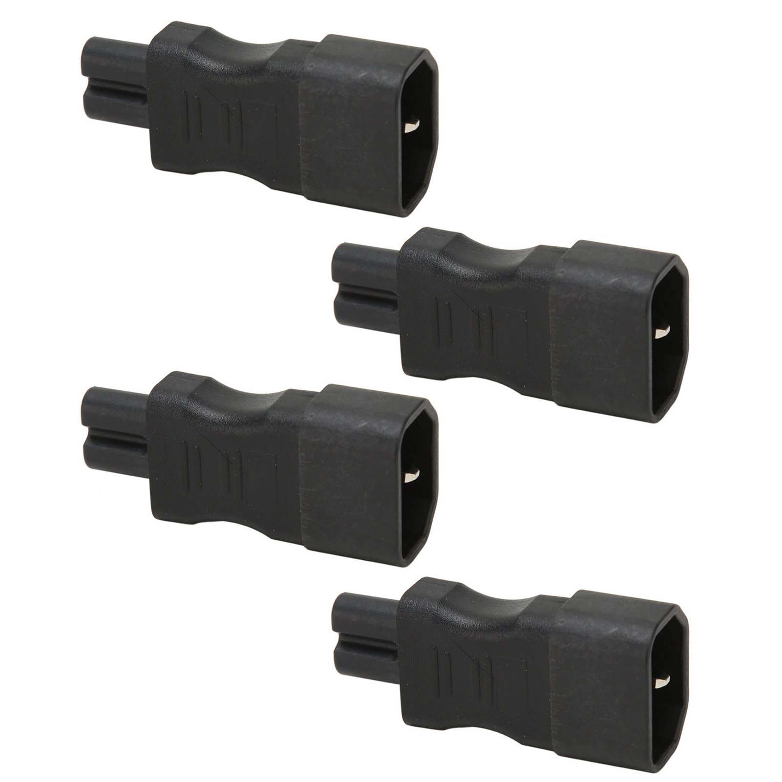 Packung Mit 4 Schwarzen Universal-netzadaptern Iec320 C14 Auf Iec320 C7, Kompatibel Mit Pdu-boxen Und Laptop-steckdosen.