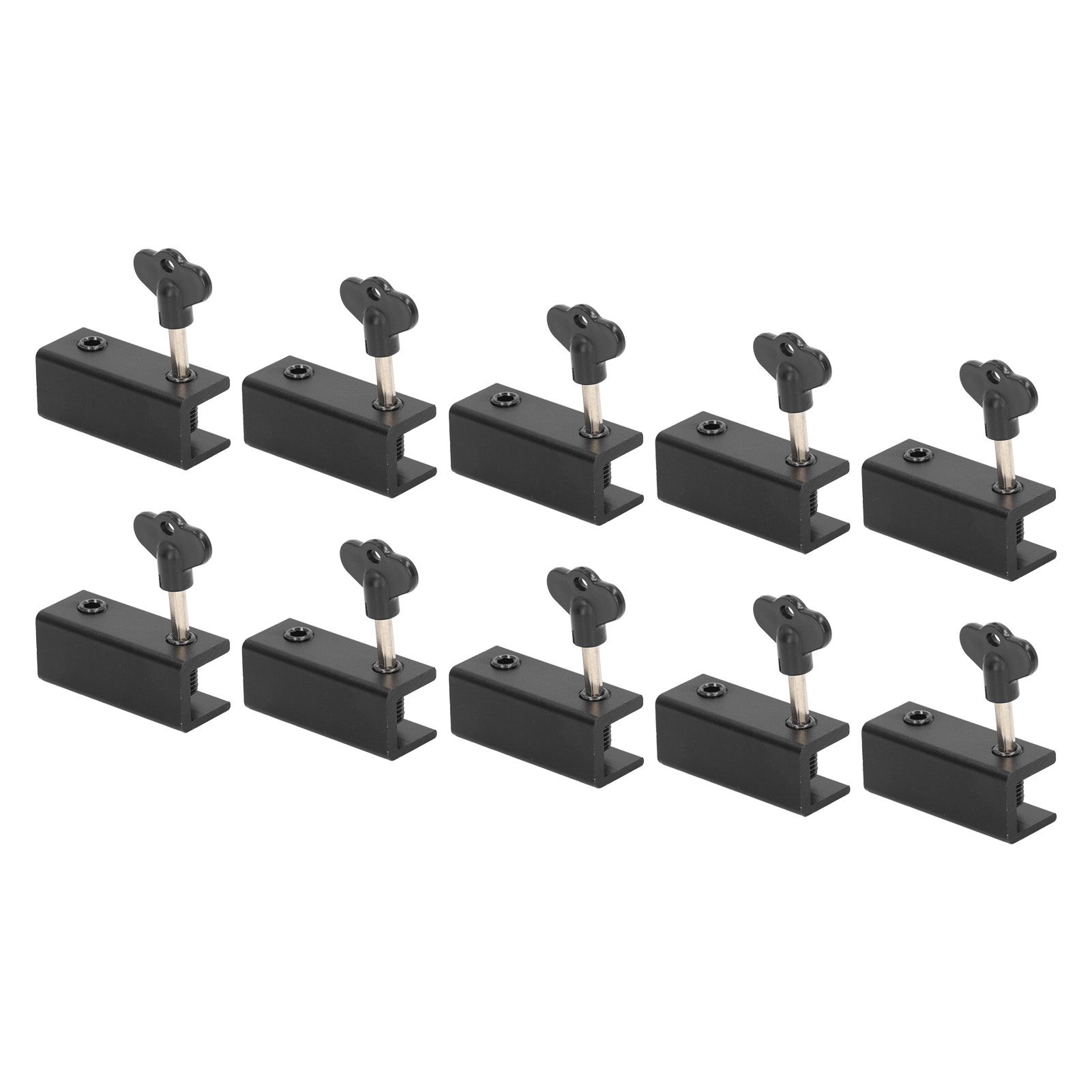 Packung Mit 10 Schiebefenster-sicherheitsschlössern, Doppelloch, Verstellbar, Aus Aluminiumlegierung, Mit Schlüssel, Für Zuhause Und Büro (schwarz).