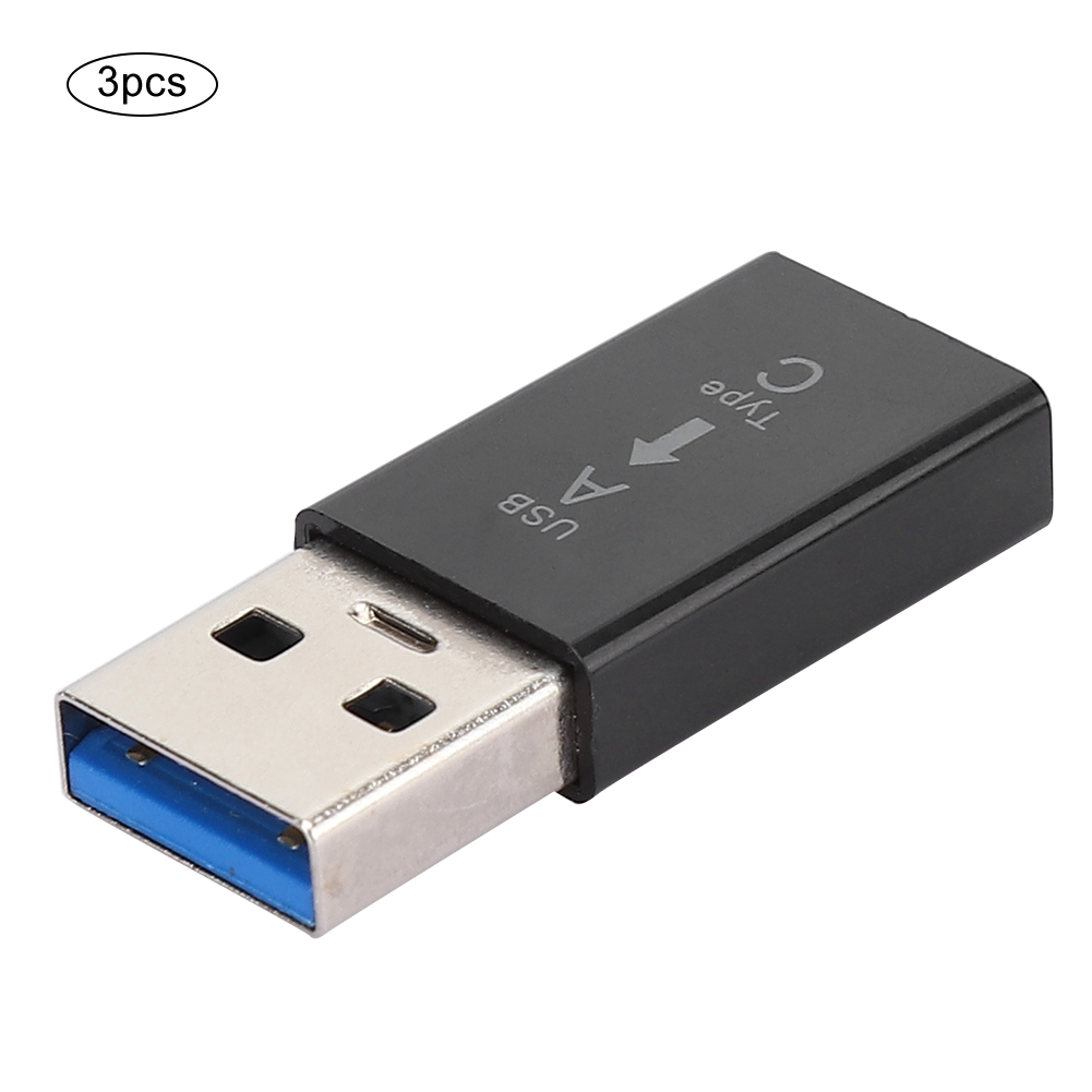3er-pack Usb 3.0 Stecker Auf Typ-c Buchse Adapter, Universeller Elektronikkonverter (schwarz)