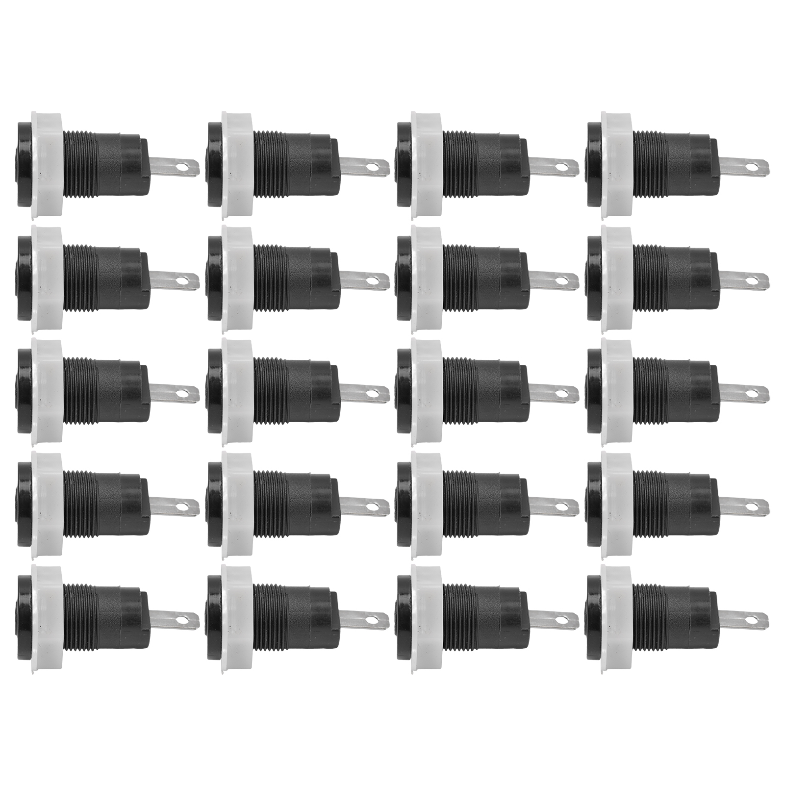 Packung Mit 20 Messing-bananenstecker-klemmenblöcken, Lötfest, Mit Erdungsanschluss, 4 Mm, 402 1 Kv 32 A, Schwarz