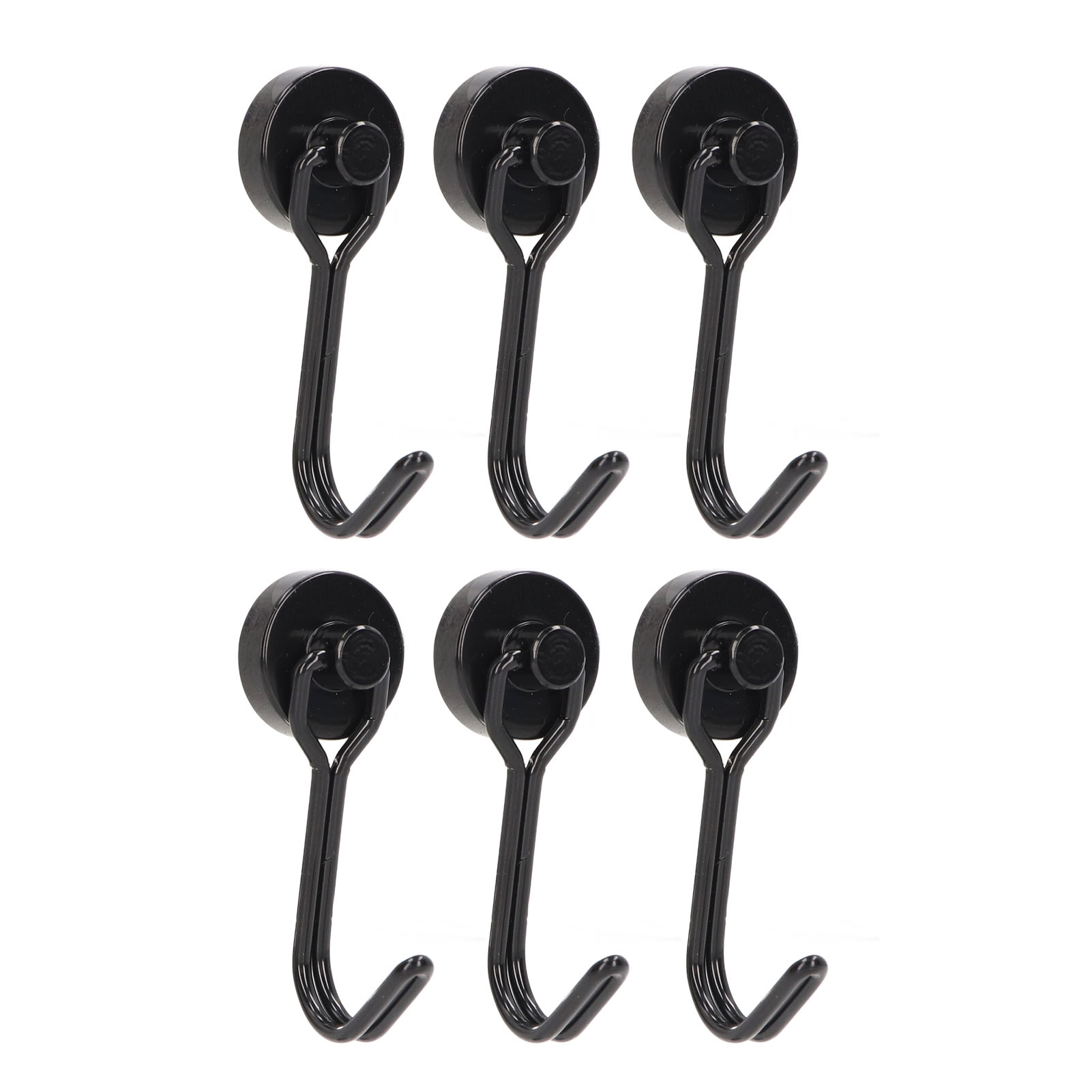 Set Mit 6 Kleinen Und Leichten Drehbaren Magnethaken Für Einfache Montage Und Optimale Aufbewahrung (maximale Traglast: 0 Bis 5 Kg), Schwarz.