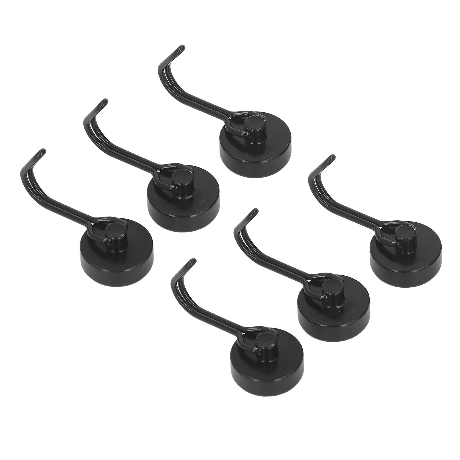 Set Mit 6 Um 180° Drehbaren Magnethaken, Starker Neodym-magnet (0-8 Kg) Für Kühlschrank Und Haushalt (schwarz).