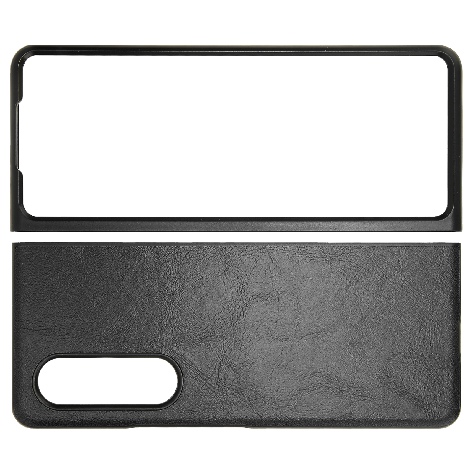 Professionelle Leder-handyhülle Für Galaxy Z Fold 3, Staubdicht Und Kompatibel Mit Dem Faltbildschirm, Schwarz