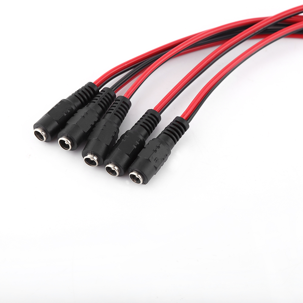 Packung Mit 10 Dc-stromkabeln (stecker Und Buchse) Für 12-v-überwachungskameras, Schwarz Und Rot