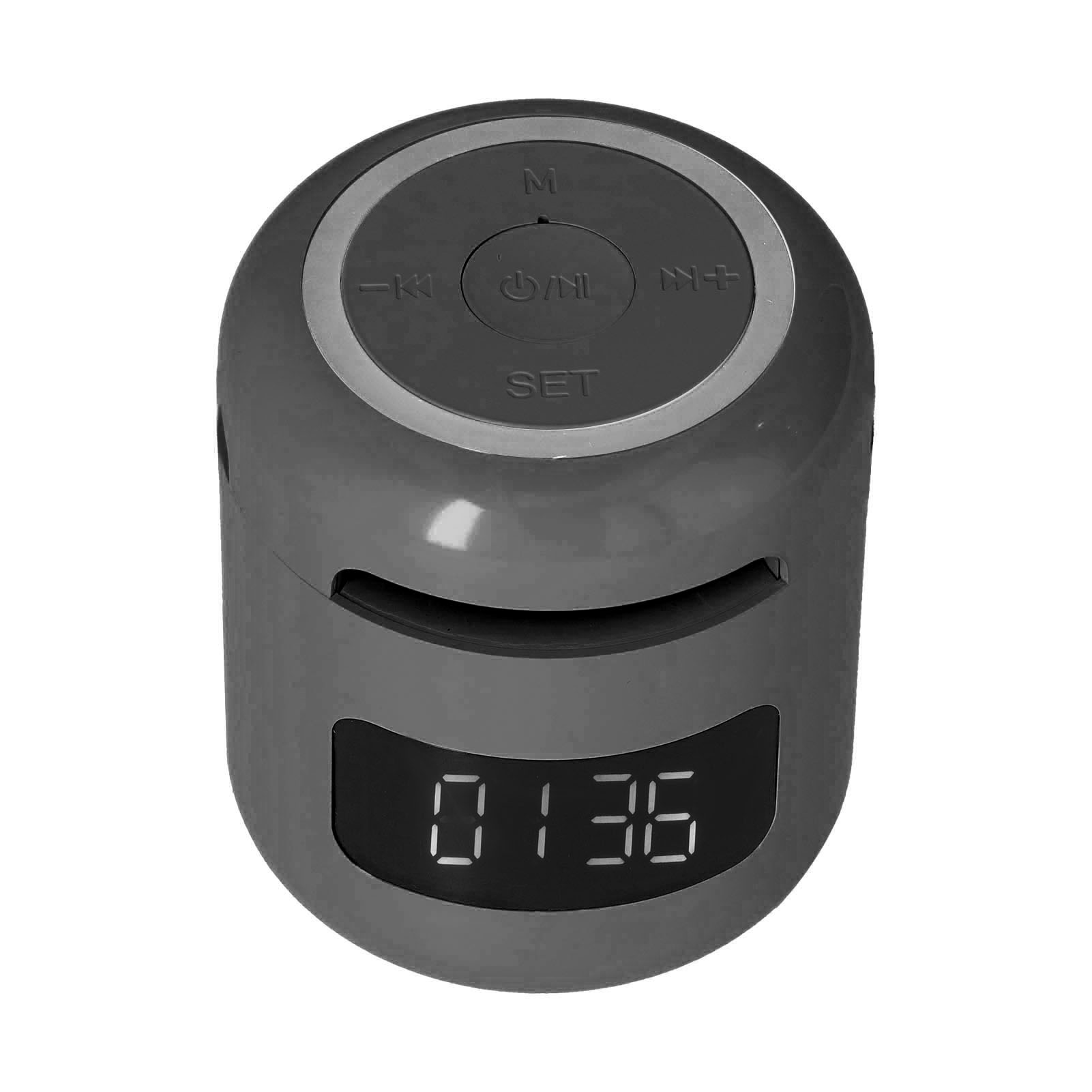 Jm01 Multifunktionaler Und Tragbarer Bluetooth-wecker Mit Lautsprecher Und Einstellbarem Led-display, Schwarz