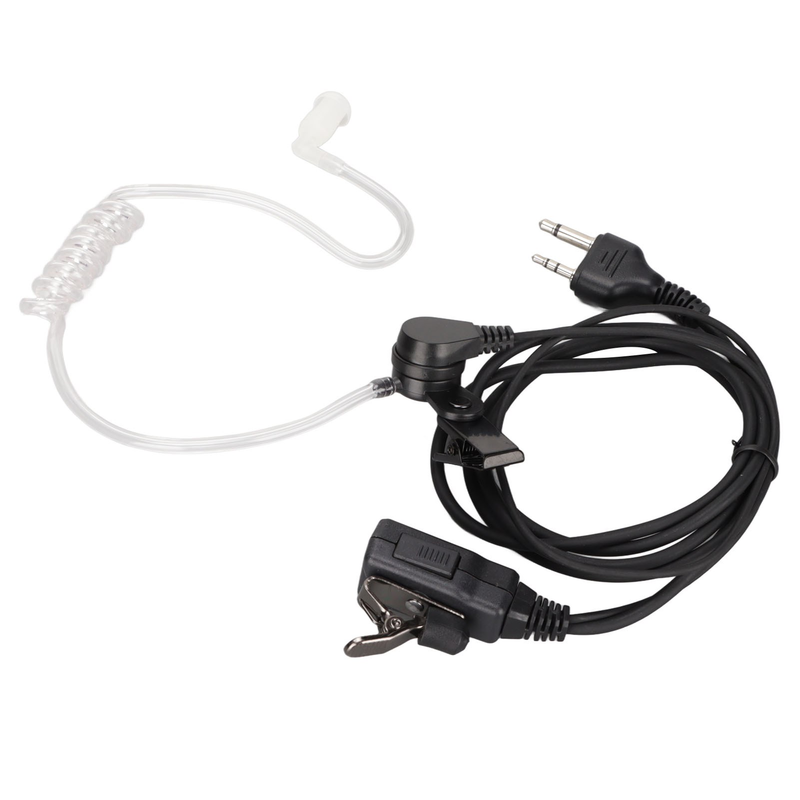 Ersatz-ohrhörer Mit 2-poligem Akustikschlauch Und Ptt-taste Für Icom Icf4tr, Icf10 Und Icf20 (schwarz/weiß)