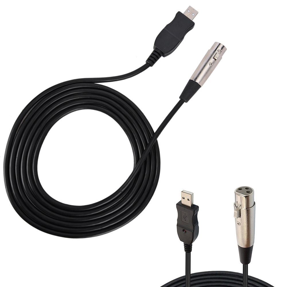Xlr-buchse Auf Usb-mikrofonadapterkabel (mic Link), Schwarzes Kabel