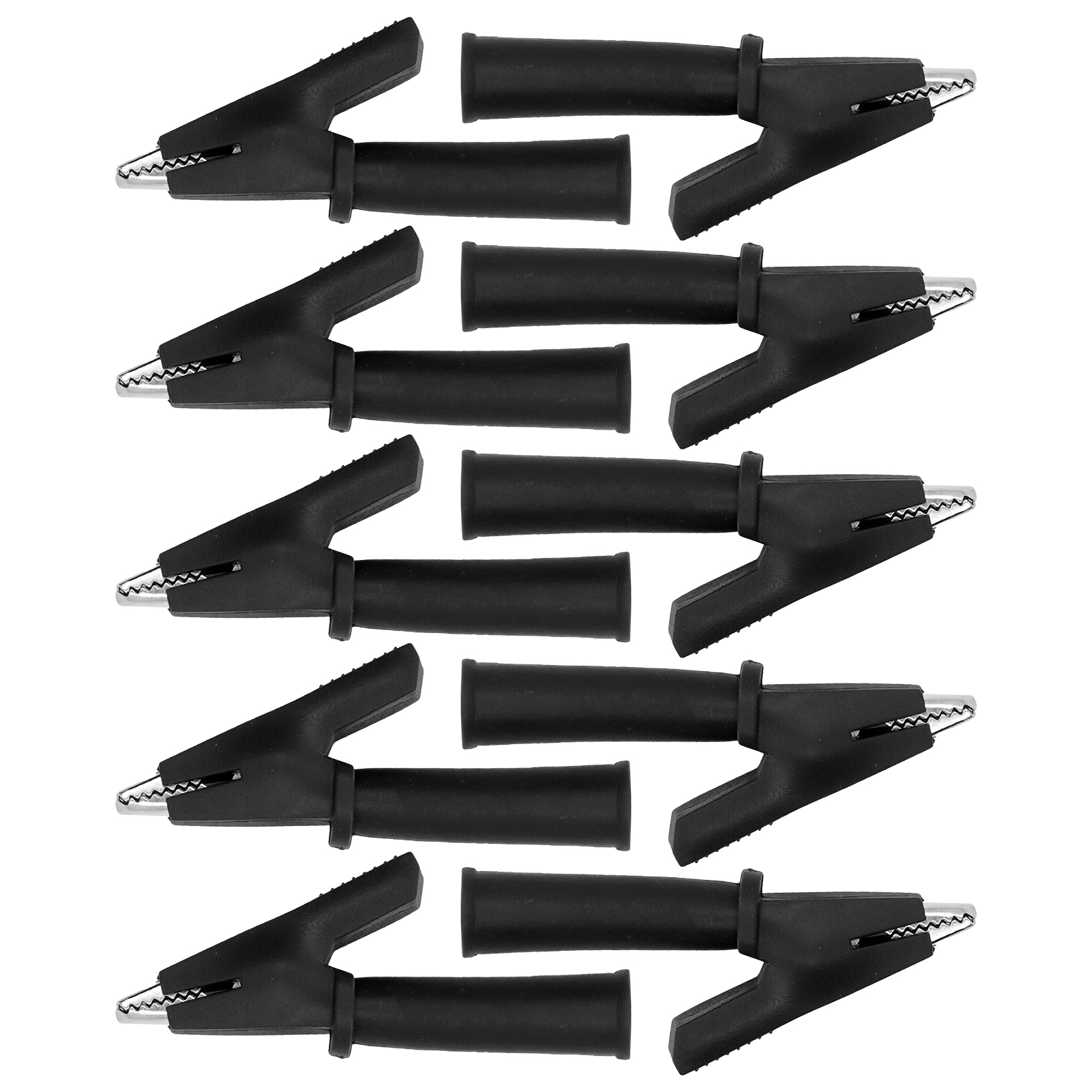 Packung Mit 10 Pvc-isolierten Krokodilklemmen Aus Messing Für Multimeter, Kompatibel Mit 4 Mm Bananensteckern (schwarz).