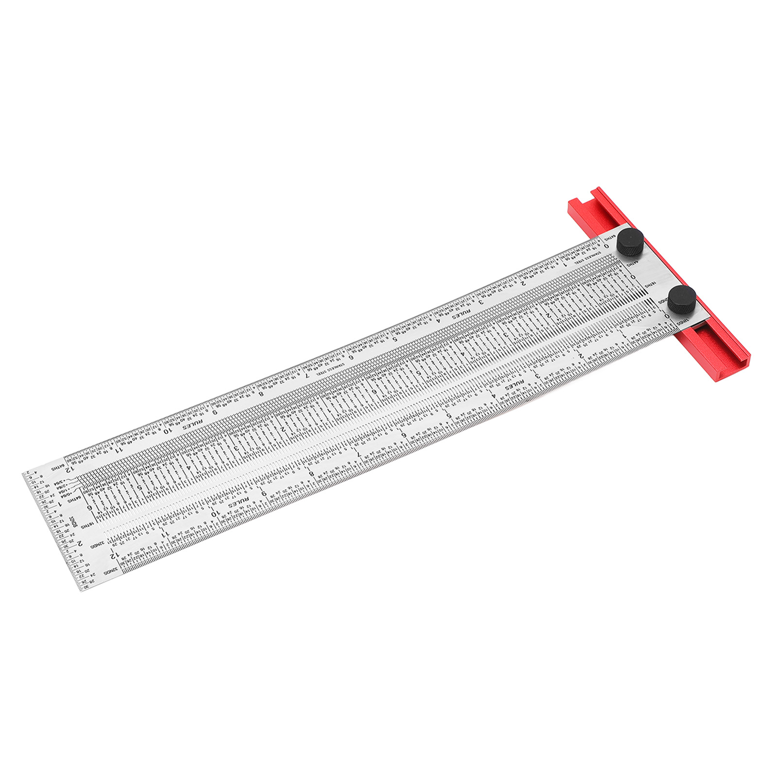 Edelstahl-t-markierungslineal Mit Schützender Schwarzer Pulverbeschichtung, Lineare Skala Für Holzbearbeitung, 30,5 Cm (12 Zoll).