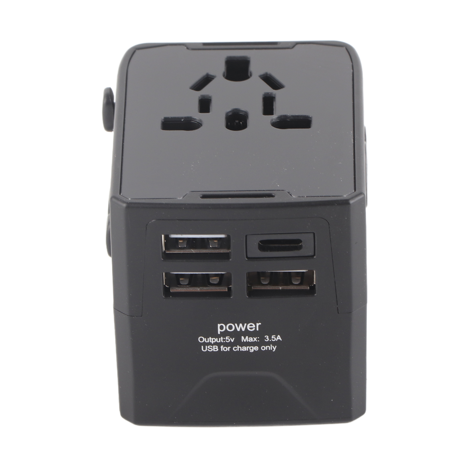 Universeller Reiseadapter Mit Internationalem Stecker, 110–250-v-mehrfachsteckdose, 3 Usb-anschlüssen Und Usb-c, Schwarz