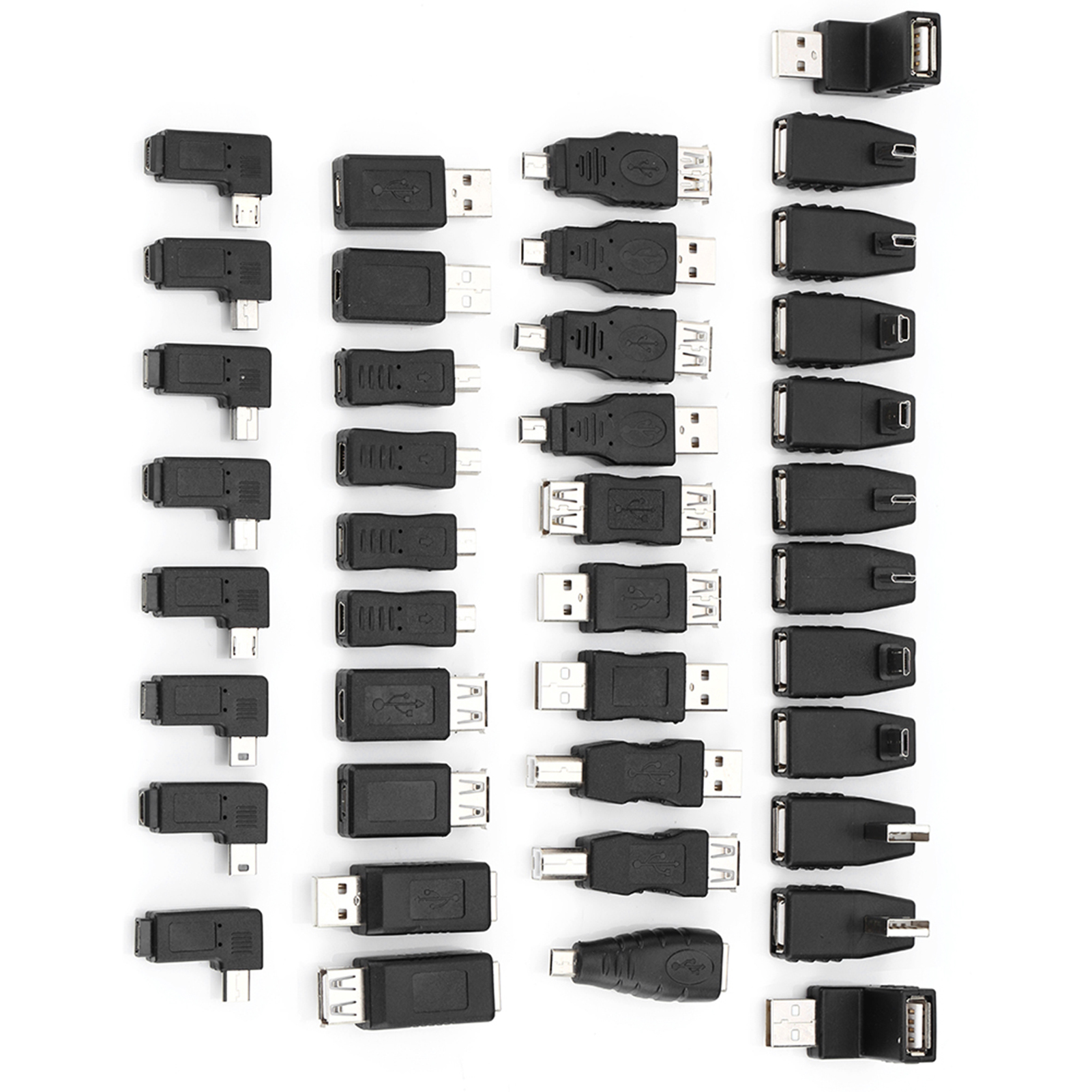 Packung Mit 40 Abgewinkelten Usb 2.0-adaptern Mit Mehrfachanschluss, Mini-micro-usb Typ B Stecker/buchse