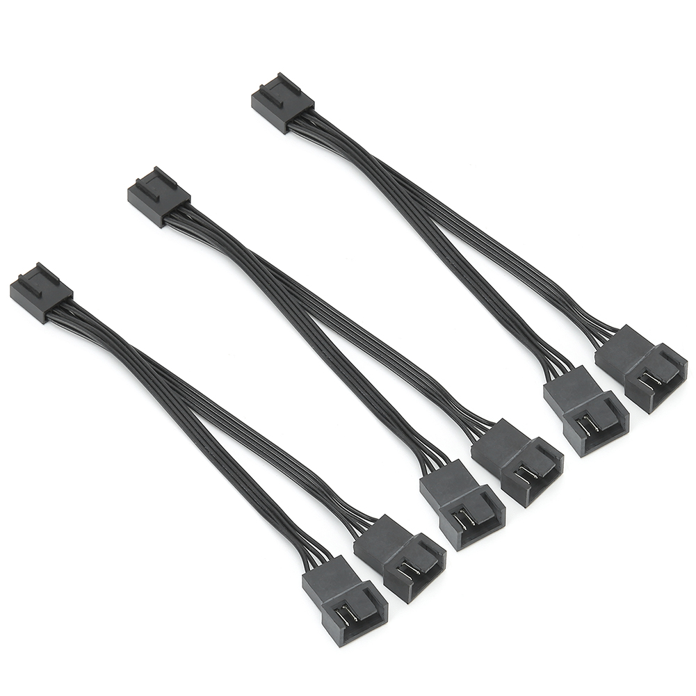 Set Mit 3 Ummantelten 4-pin (1 Auf 2) Y-adapterkabeln Für Die Stromversorgung Von Computergehäuselüftern