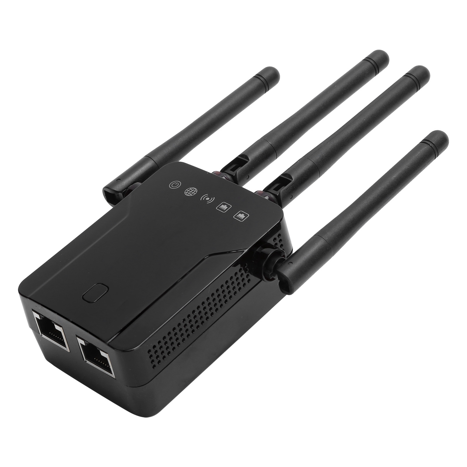 Schwarzer Dualband-wlan-repeater, 100–240 V Netzwerk-extender-verstärker (eu-stecker)