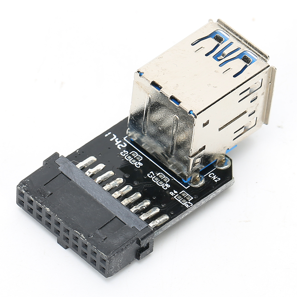 Usb 3.0 19-pin Auf 2-port Konverter-adapter, Schwarzes Abs, Computerzubehör