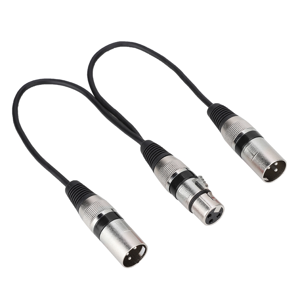 Audio-verlängerungskabel Für Mikrofon, Xlr-buchse Auf Doppelstecker-adapter, 30 Cm, Für Canon (schwarz).