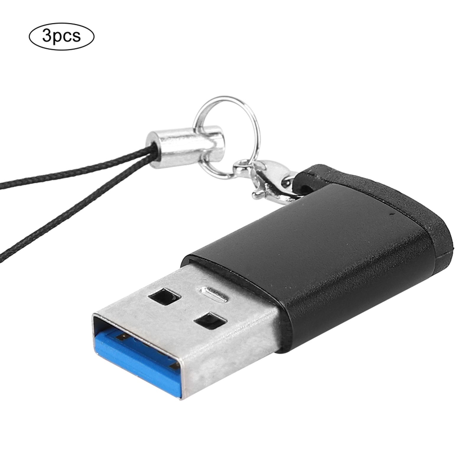 3er-pack Usb 3.0 Auf Typ C 3.1 Buchse Adapter Mit Kabel (schwarz + Kabel)