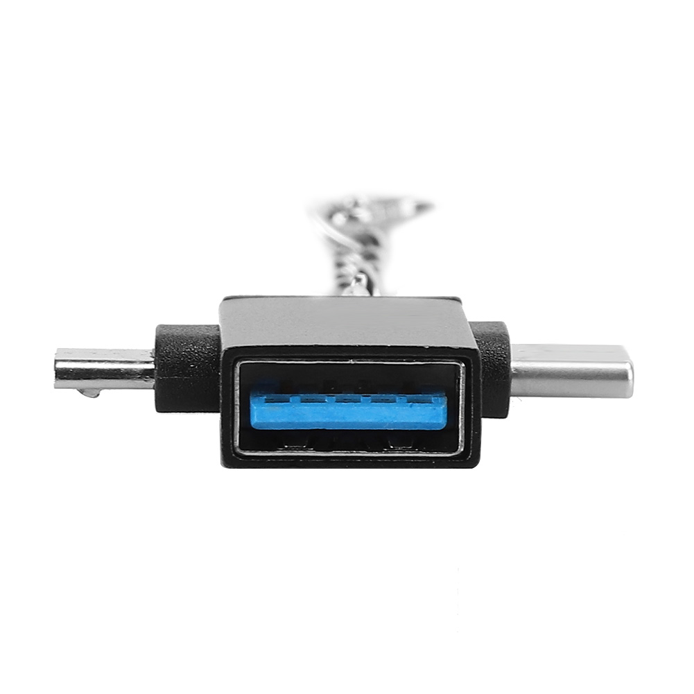 2er-pack Otg 2-in-1 Usb 3.0 Auf Micro-usb Typ C Adapter Mit Gehäuse Aus Aluminiumlegierung Und Trageschlaufe Für Android (schwarz).