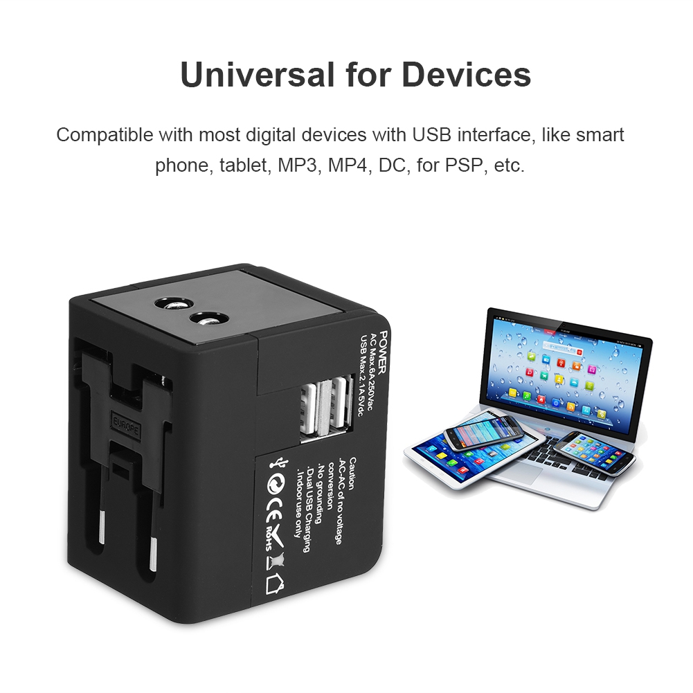 Universeller All-in-one-schnellladeadapter Mit 2 Usb-anschlüssen