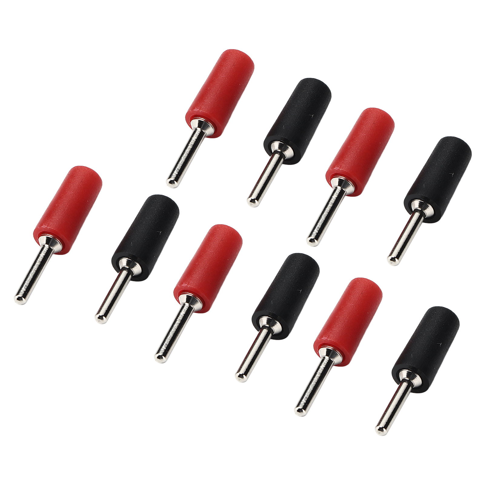 Satz Mit 5 Geraden, Vernickelten Bananensteckern Aus Messing Für J.10001 2 Mm Innenfederbuchsen (rot Und Schwarz)