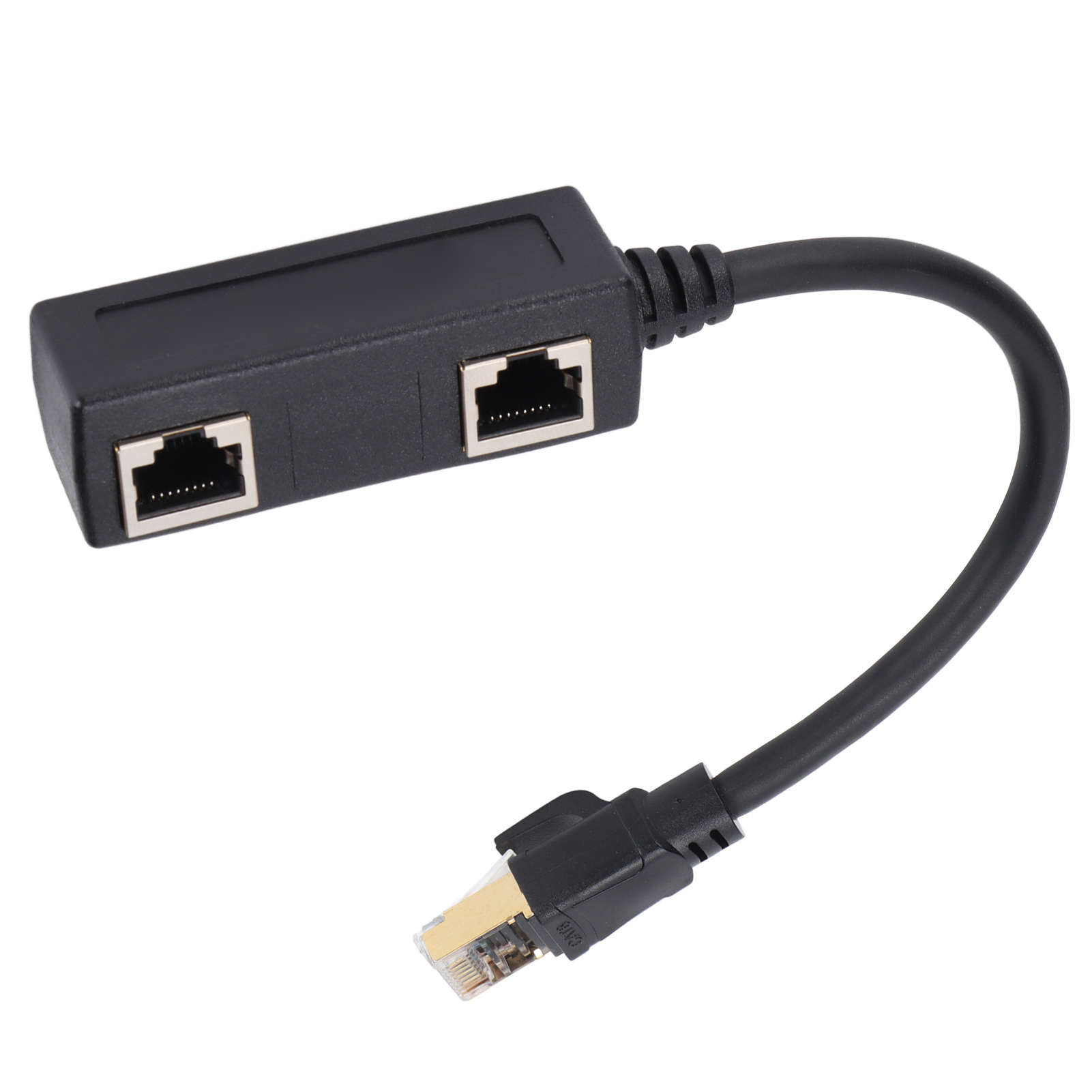Praktischer, Stabiler, Zuverlässiger Und Langlebiger Ethernet-splitter, Schwarzer Cat8-netzwerkkabeladapter Für Zuhause Und Büro