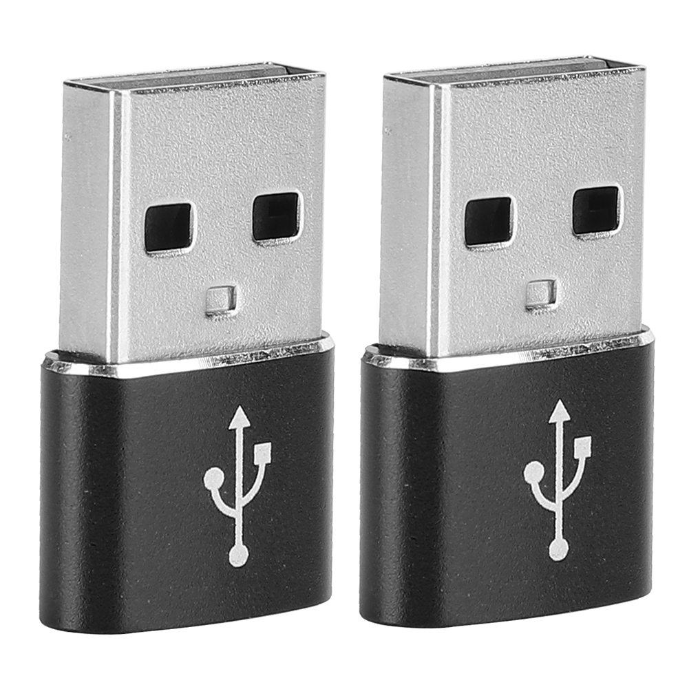 2 Usb-typ-c-auf-usb-adapter Aus Aluminiumlegierung Zum Laden, Synchronisieren Und Zur Datenübertragung (schwarz)