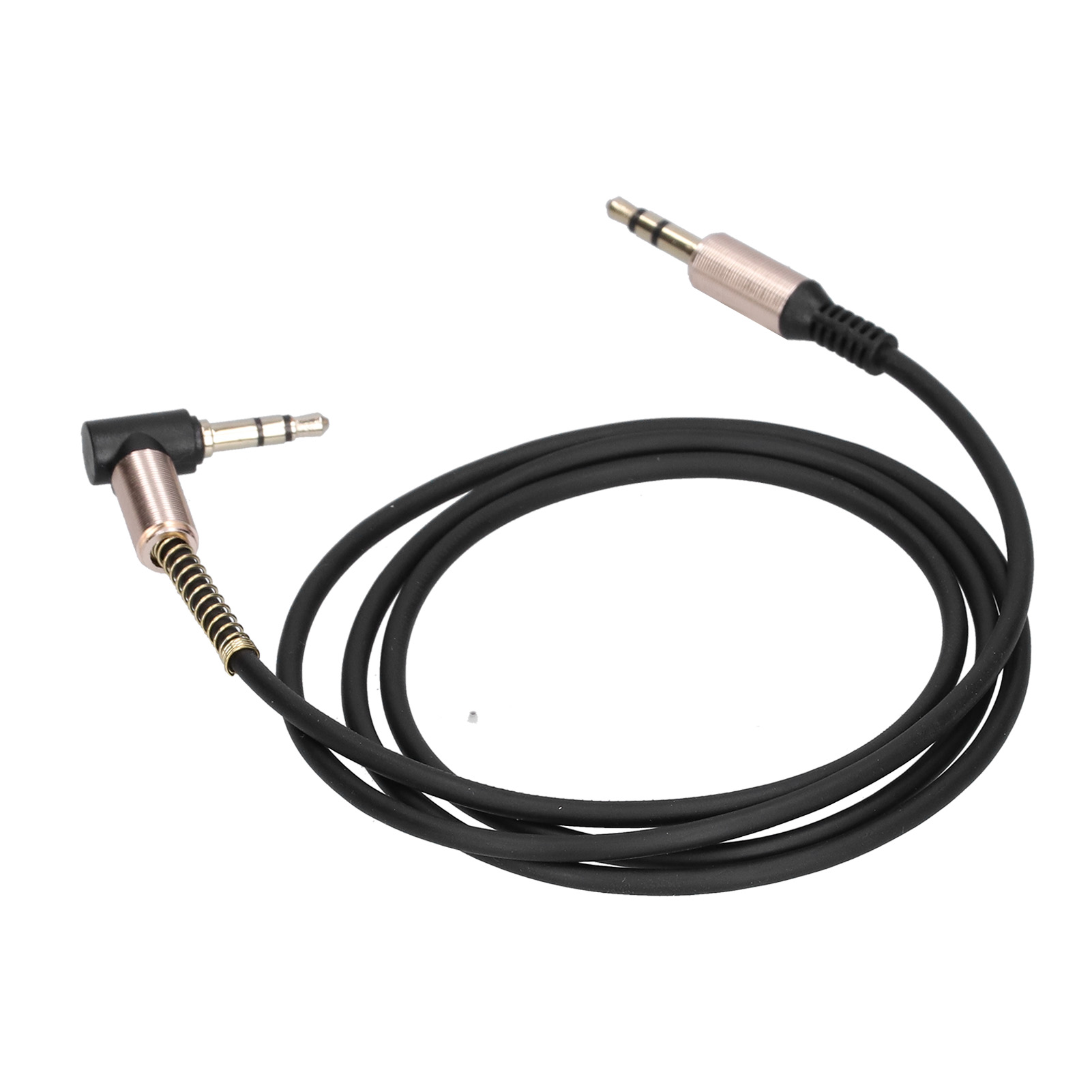 Aux-verlängerungskabel Für Autoradios, 3,5-mm-klinkenstecker (stecker Auf Stecker), Rechtwinklig, Schwarz, 1 M / 3,3 Fuß