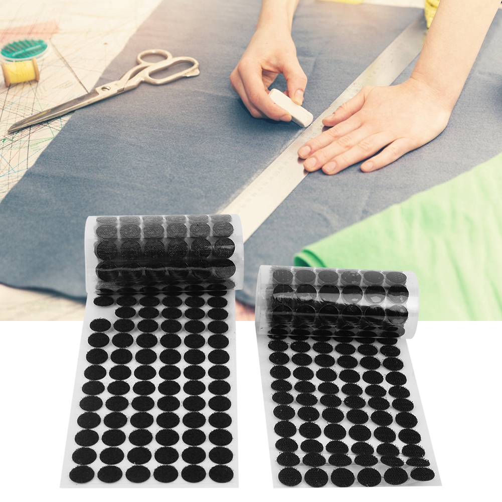 300 Paar Runde, Strapazierfähige, Schwarze Klettpunkte