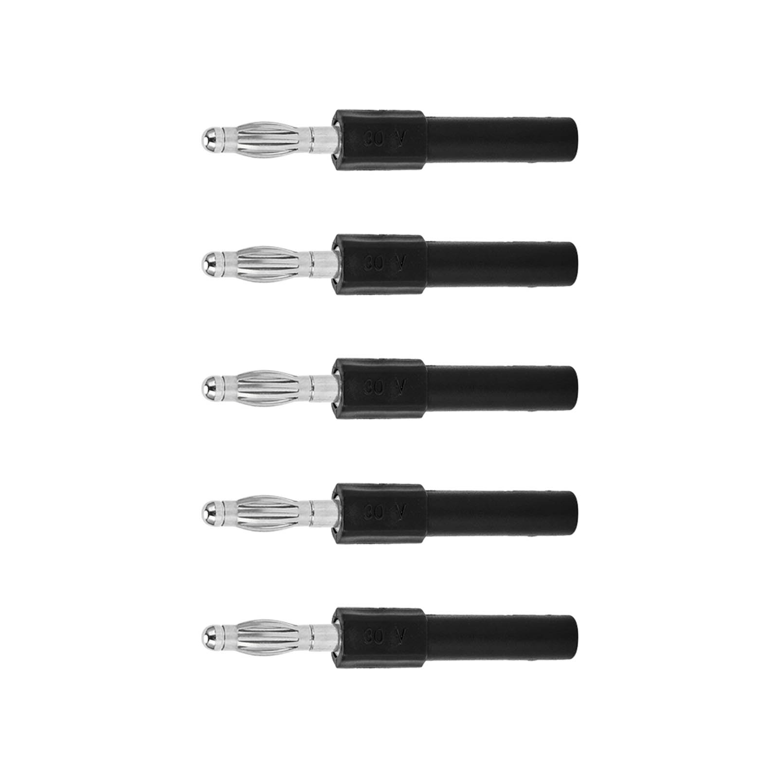 5er-pack 4-mm-bananenstecker-adapter, Hohe Konnektivität Und Gute Leitfähigkeit, 4-mm-auf-2-mm-konverter, Schwarz