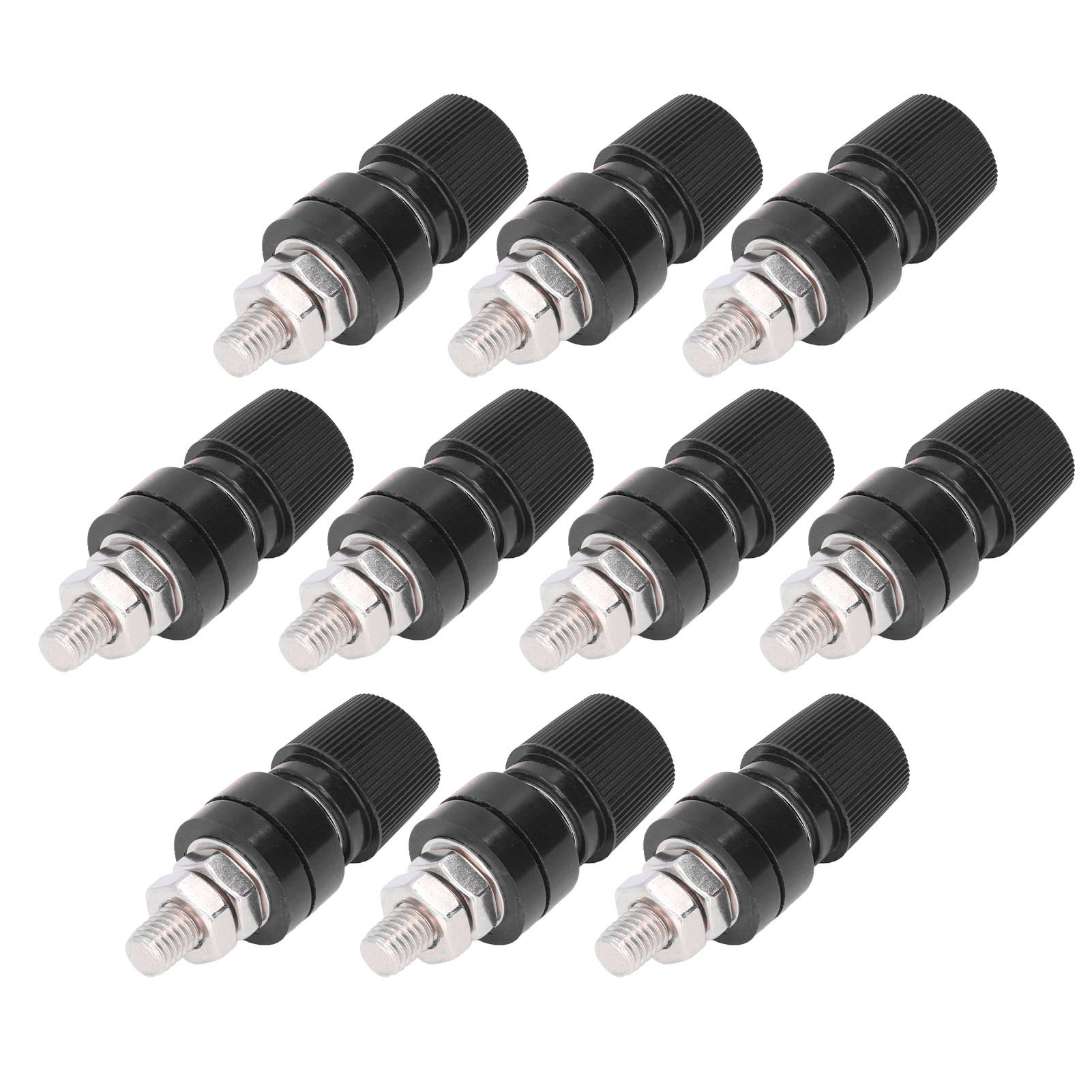 Packung Mit 10 M8-schraubklemmen Aus Eisen Für Wechselrichter Elektronischer Instrumente (schwarz)