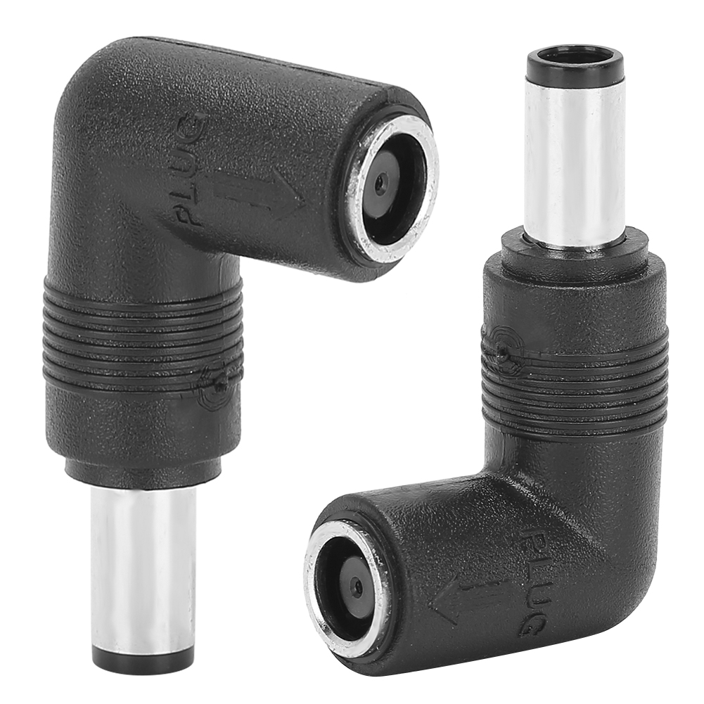 Schwarzer Adapter (2 Stück) Von Buchse Auf Stecker Für Hp/dell, Gerade Auf Abgewinkelt, 7,4 X 5,0 Mm Auf 7,4 X 5,0 Mm