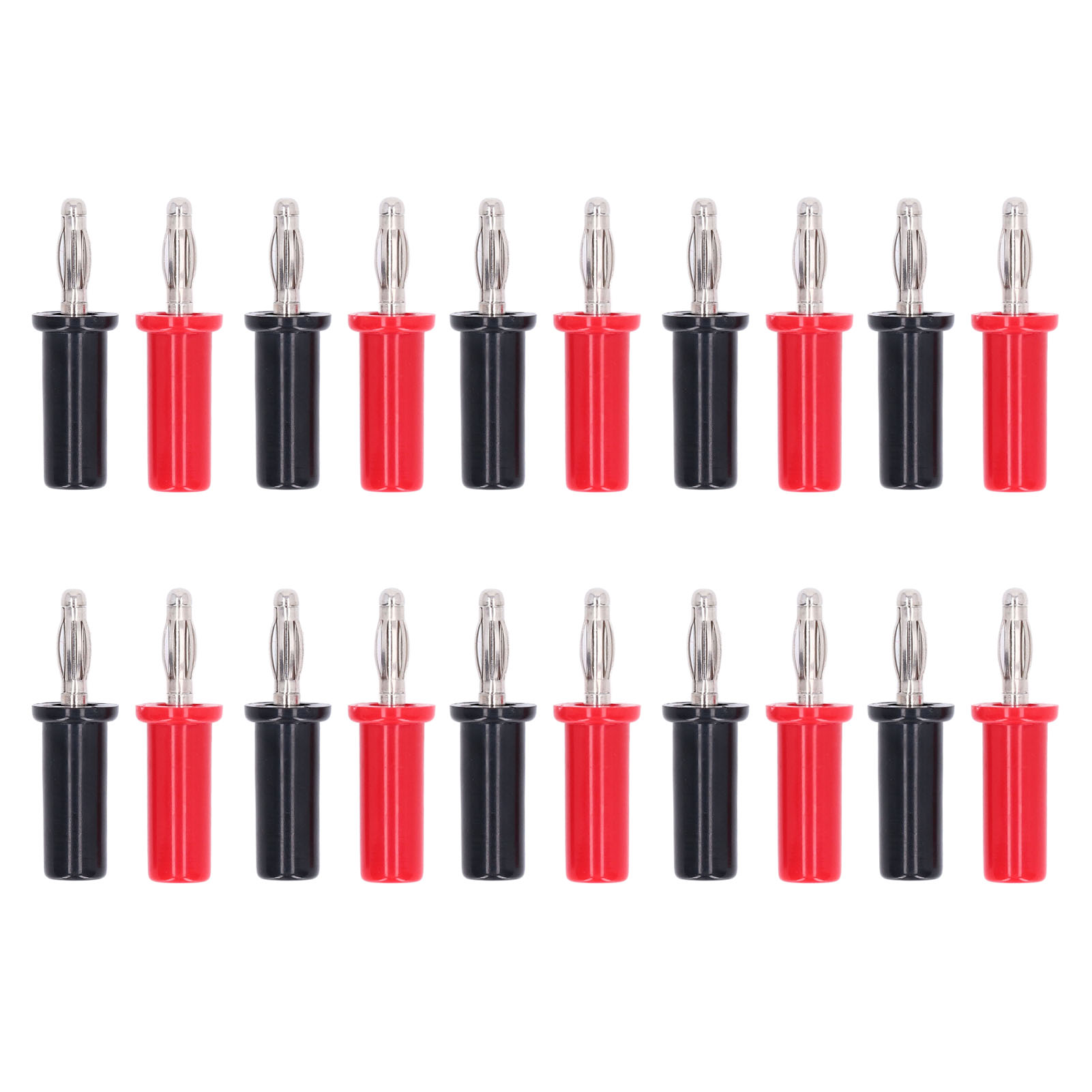 Packung Mit 10 Lötbaren Messing-steckern (männlich), 4 Mm Bananenstecker, Laternenform, Rot Und Schwarz, Artikelnummer J.10013