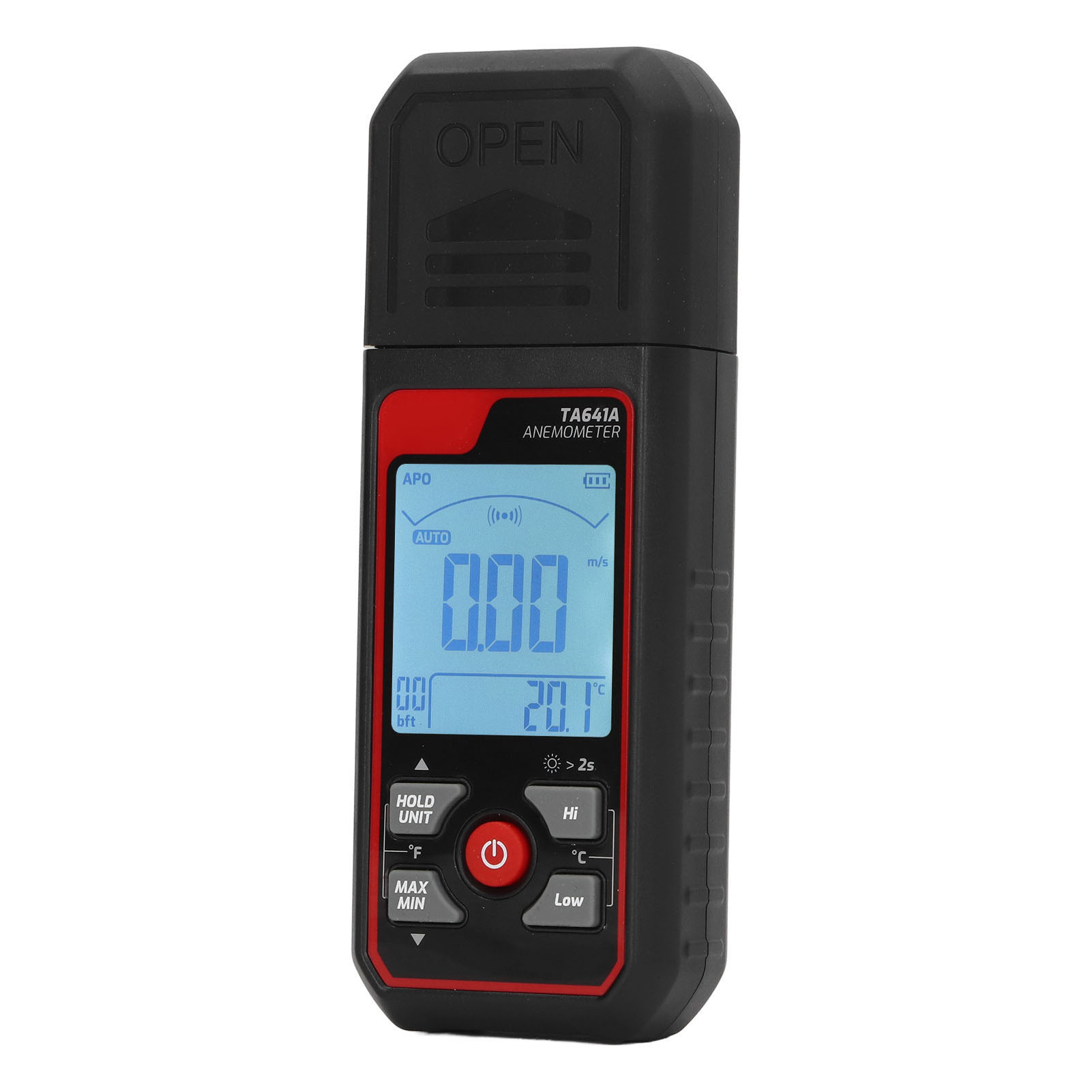 Hochpräzises Digitales 8-blatt-anemometer, Tragbares Windgeschwindigkeitsmessgerät 0,06–30,0 M/s