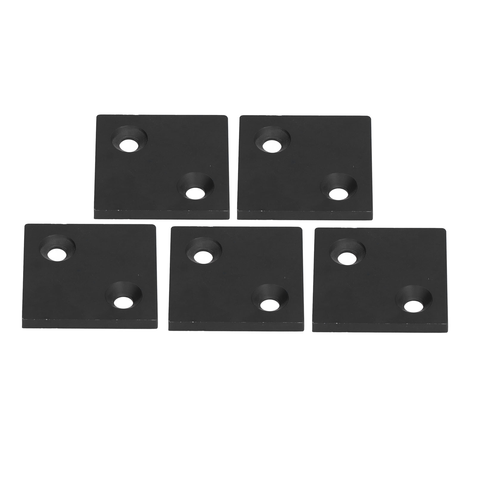 Satz Mit 5 Doppelschlitz-profilendkappen Aus Aluminiumlegierung Zur Befestigung Von Industrieprofilen (schwarz).