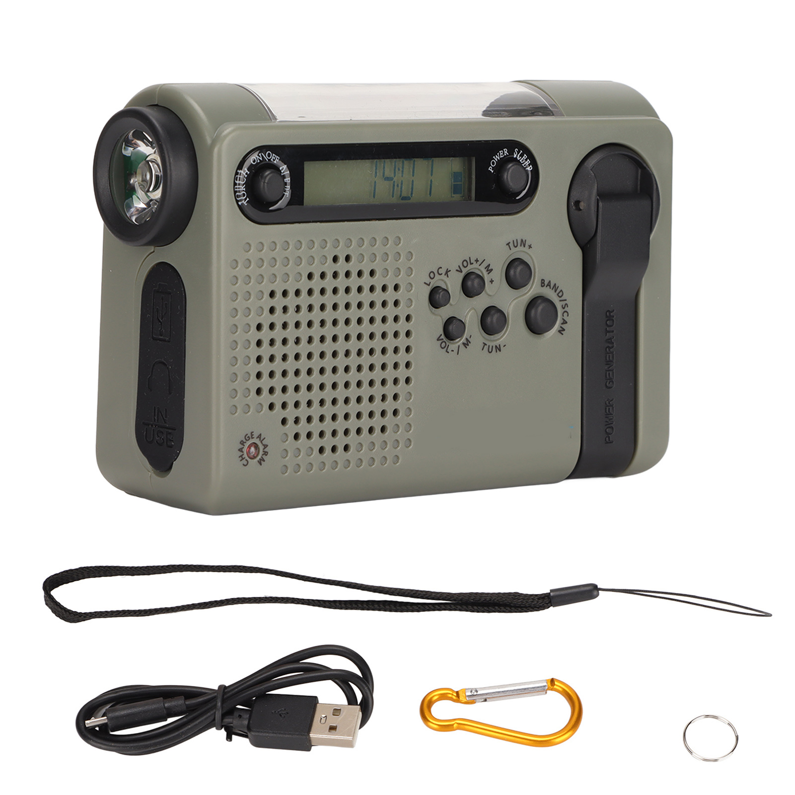 Tragbares Notfallradio Mit Sos-alarm, Großer Speicherkapazität, Fm/am/sw-radio, Solarladung, Alle Frequenzbänder, Schwarz Und Grün.