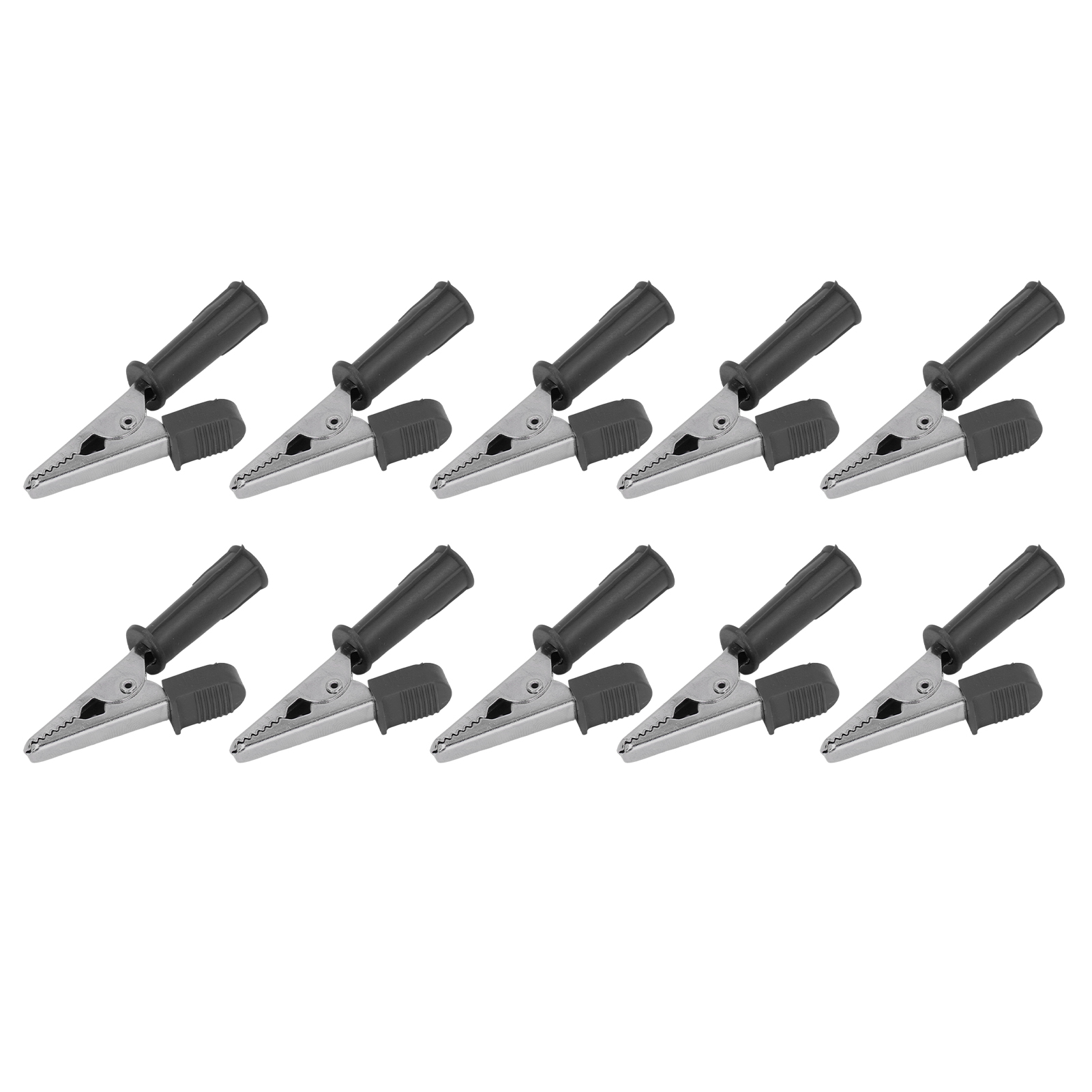 Packung Mit 10 Isolierten Krokodilklemmen Aus Messing Mit 4 Mm Buchse, 10 Mm Öffnung, 20 A, Referenz J.60046, Schwarz.