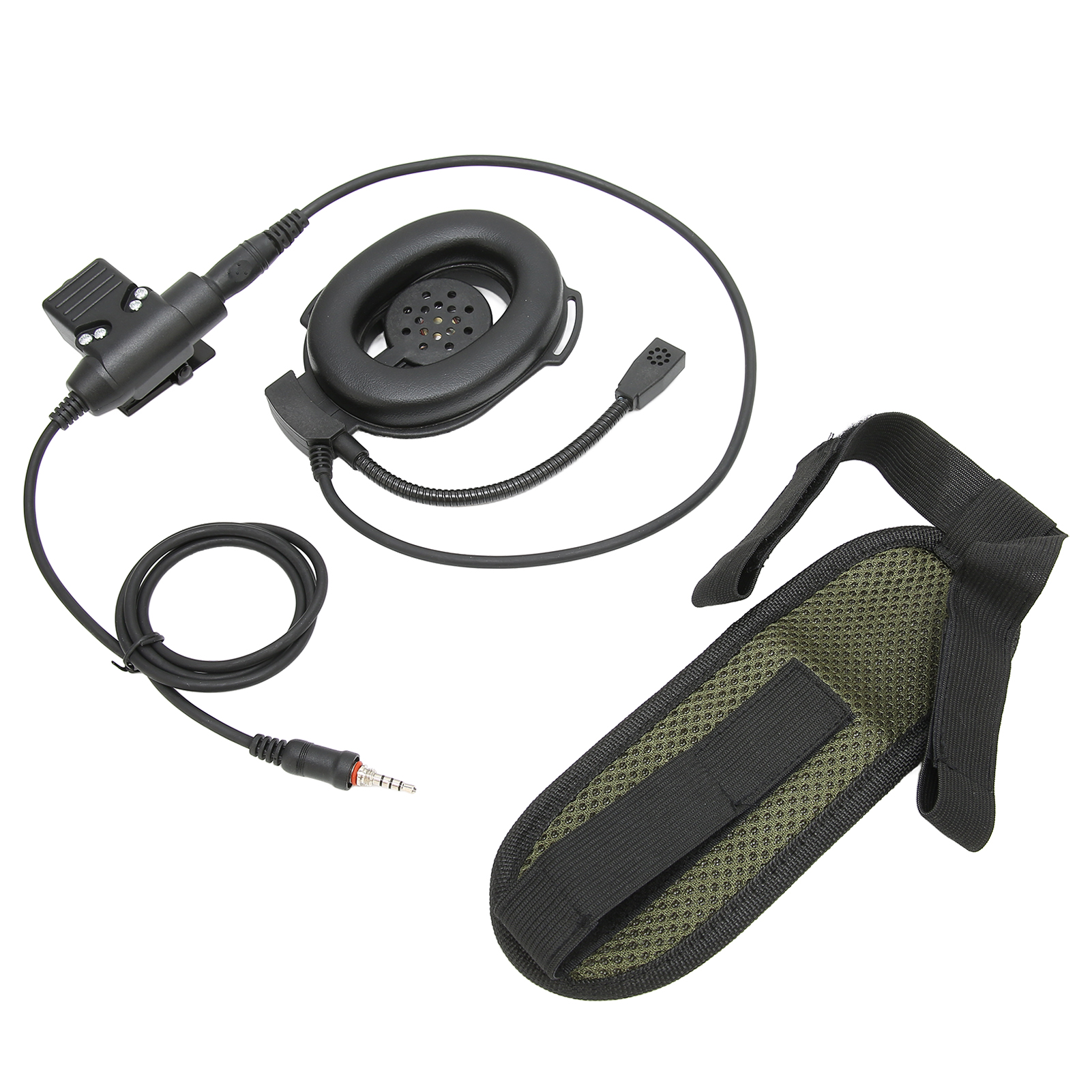 Verstellbarer, Einseitiger Motorradhelm-ohrhörer Mit Ptt-taste U94 Für Yaesu Vertex Vx-6r Vx-7r (schwarz)
