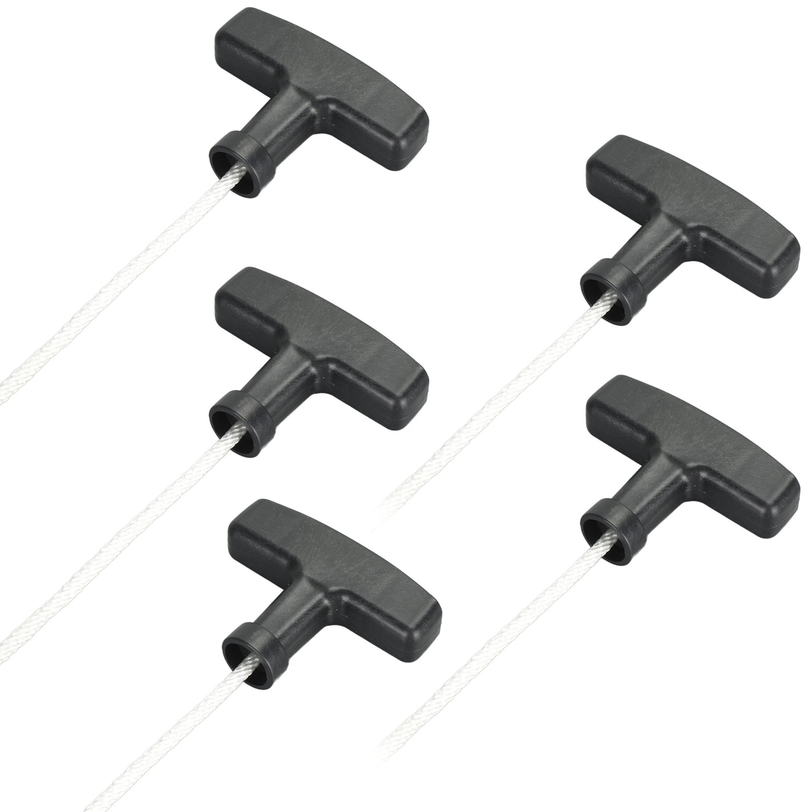 5er-pack Rasenmäher-starterkabel, 125 Cm, Mit Weißem Und Schwarzem Griff, Für Benzingeneratoren.