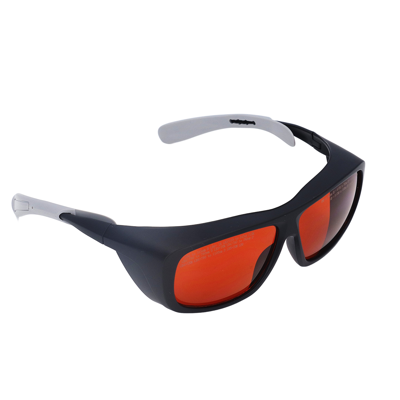 Laserschutzbrille 180–540 Nm 750–1100 Nm, Schnelle Lichtreaktion, Schwarzes Polycarbonat