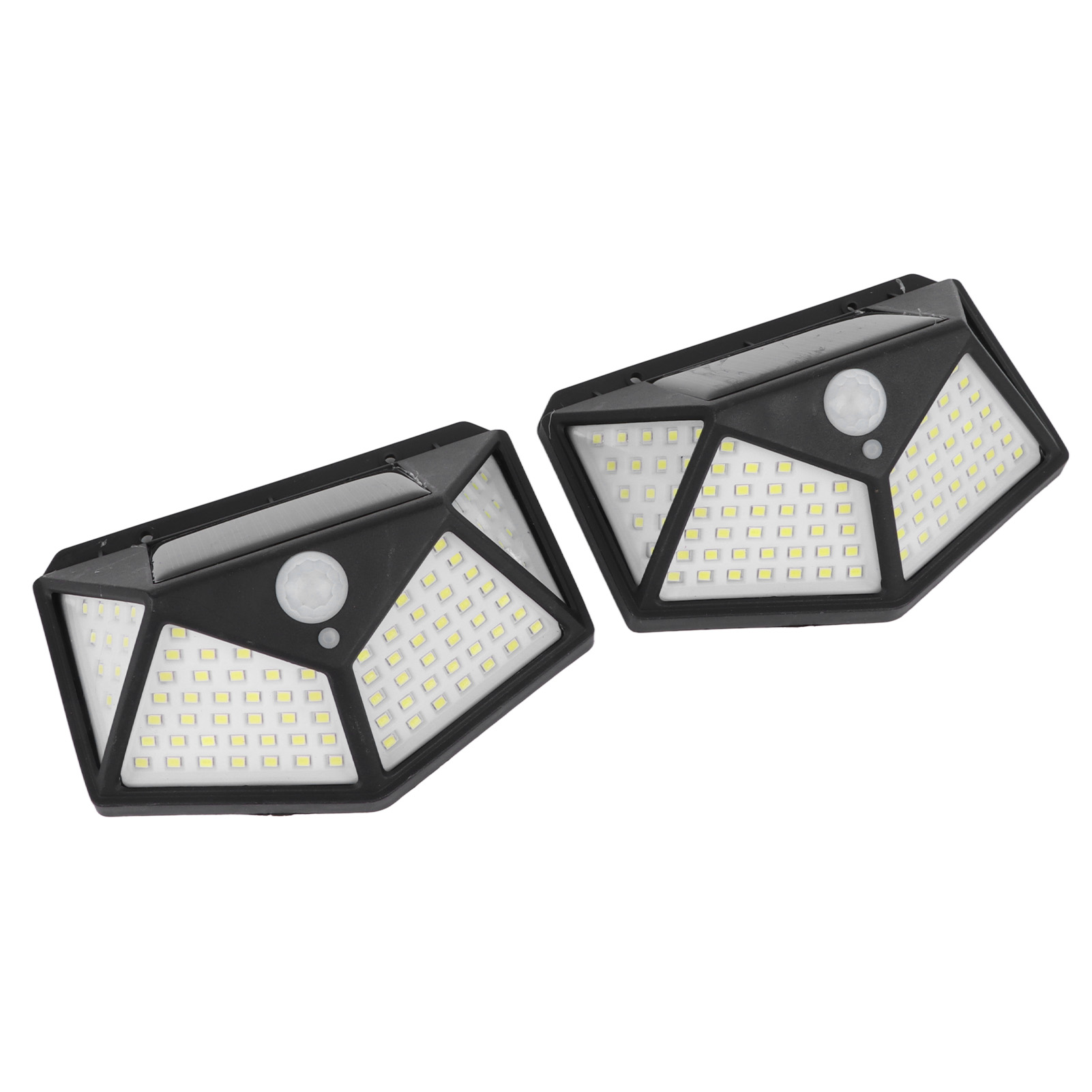 Set Aus 2 Solar-wandleuchten Für Den Außenbereich Mit Bewegungsmelder, 4 Seiten, 100 Hochleistungs-leds, Wasserdicht.