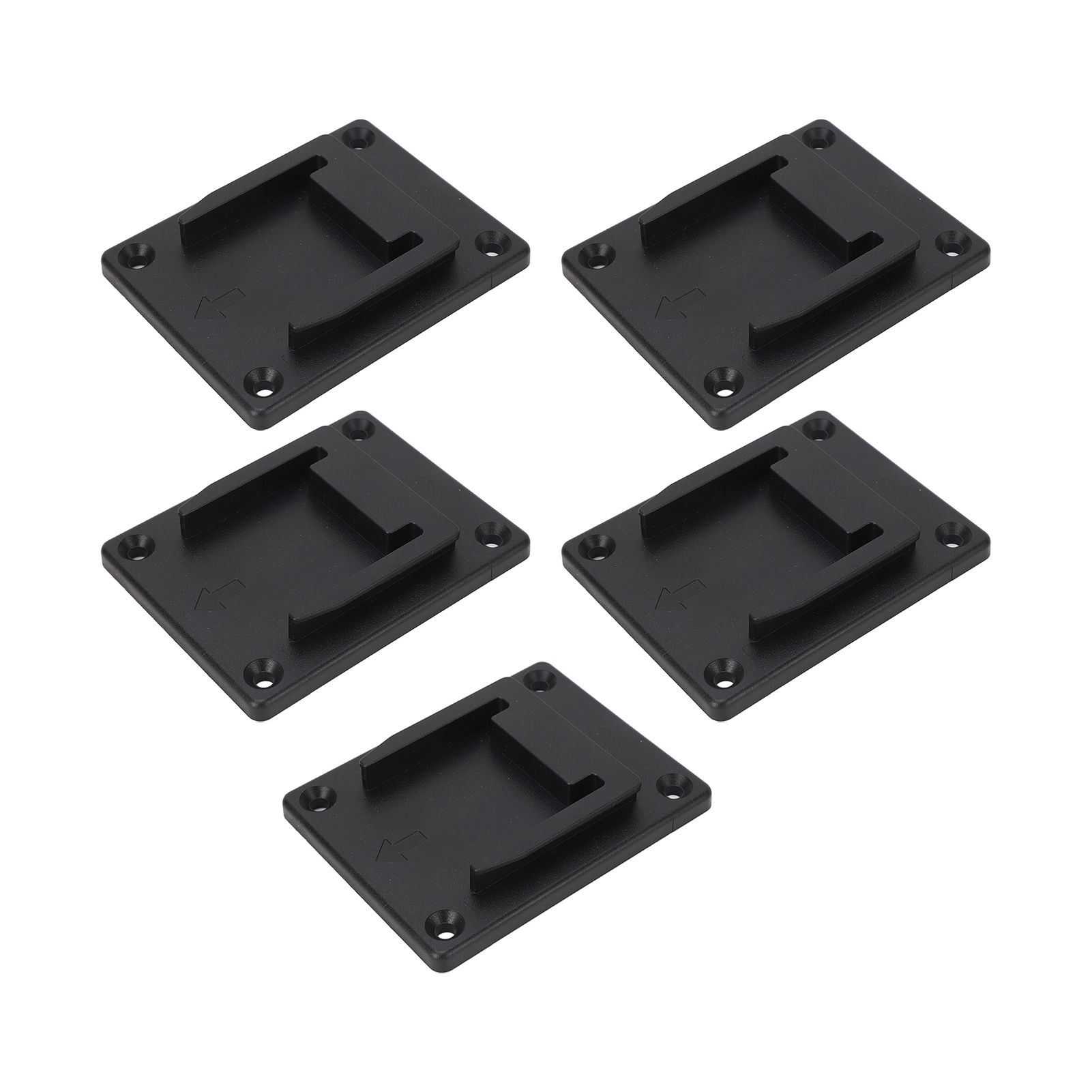 Set Aus 5 An Der Dockingstation Montierbaren Werkzeughaltern Aus Schwarzem Abs-kunststoff Für 14,4-v- Und 18-v-lithium-akku-betriebene Werkzeuge