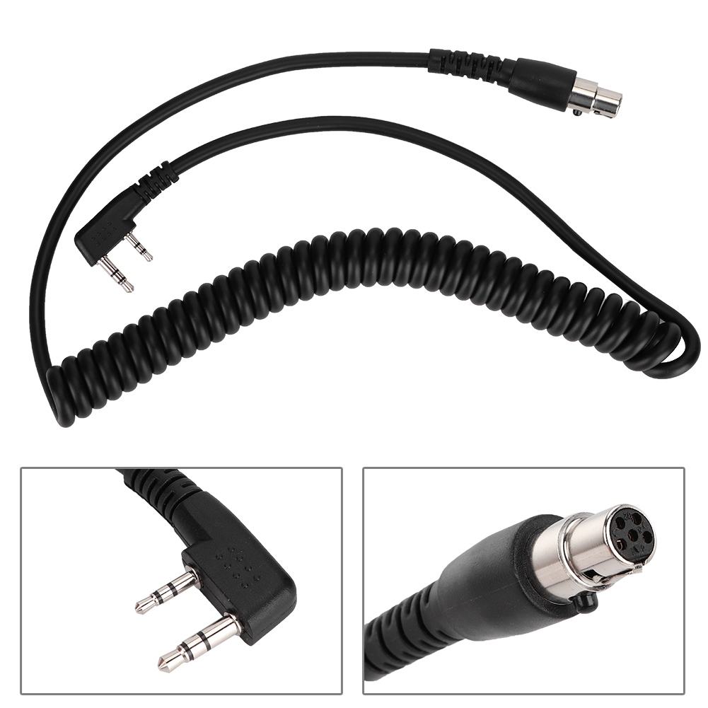 Spiralkabel Von 2-polig Auf 5-polig Für Kenwood/hyt/baofeng/relm Funkgeräte Und Headsets