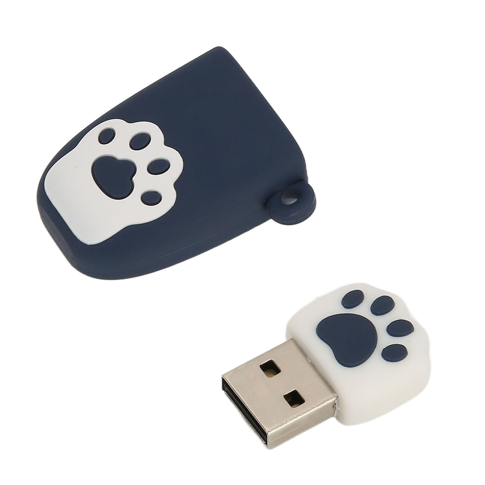 Hot-swap-fähiger Usb-2.0-stick In Katzenpfotenform, Cartoon-design, Tragbar Und Vibrationsfest, Für Windows Und Macos, Dunkelblau, 32 Gb