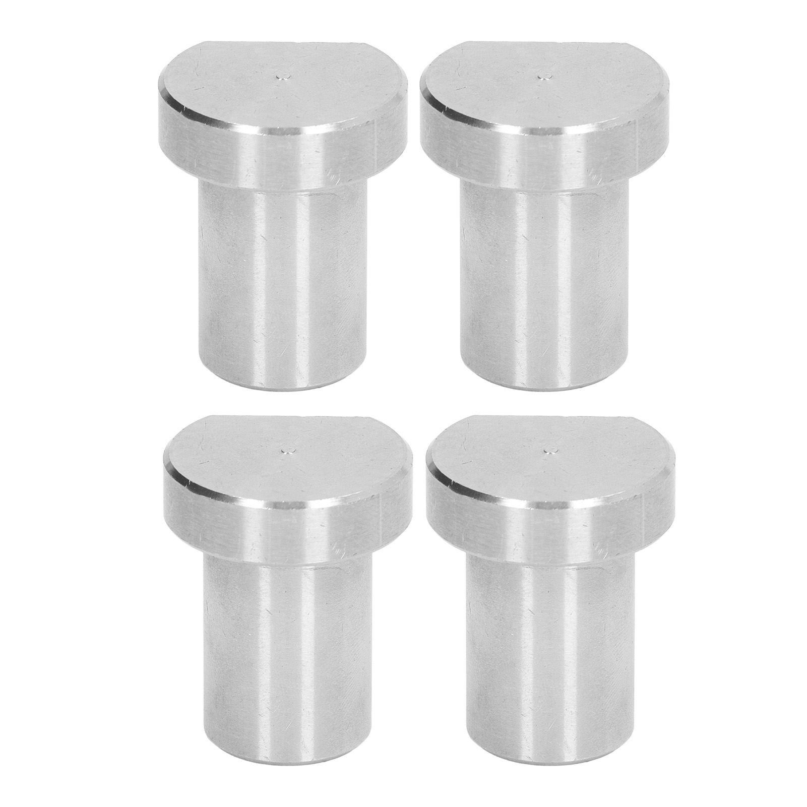 Set Aus 4 Werkbankanschlägen Aus Silberfarbenem Edelstahl, 19 Mm Durchmesser, Für Die Holzbearbeitung.