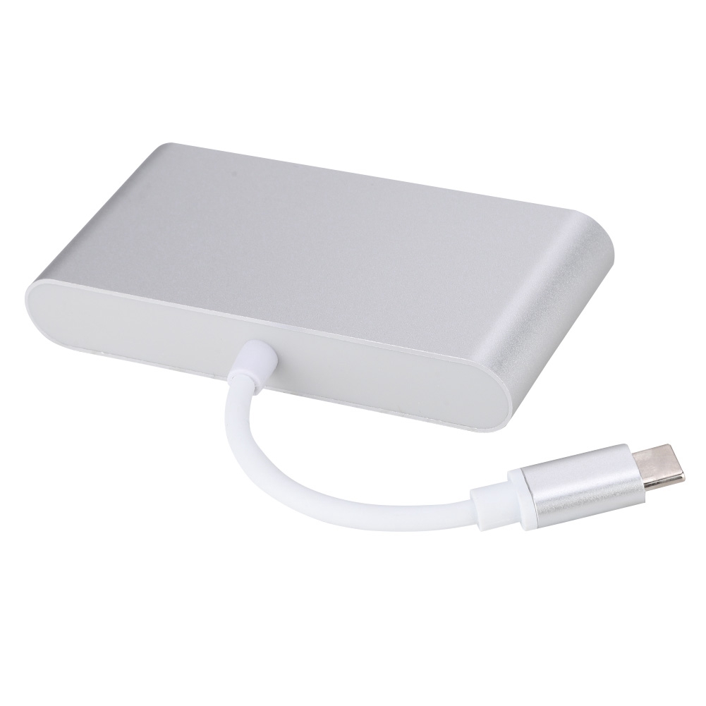 4-in-1 Multifunktionskonverter Typ Ec Auf Usb 3.0 + Rj45 + Hdmi + Pd Und 4k-videoadapter