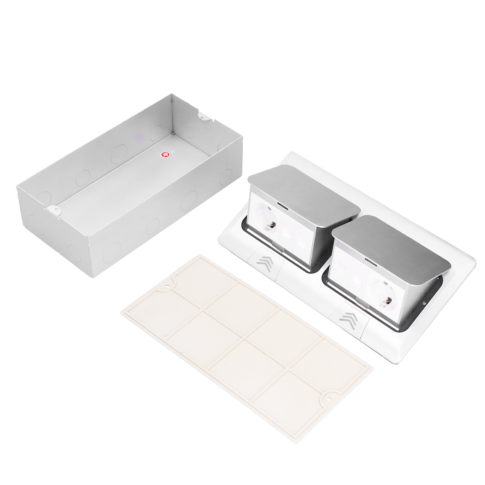 Unterputz-bodensteckdosen-set Mit Abdeckung, 250 V 16 A Mehrfachsteckdosen, Schnellinstallation