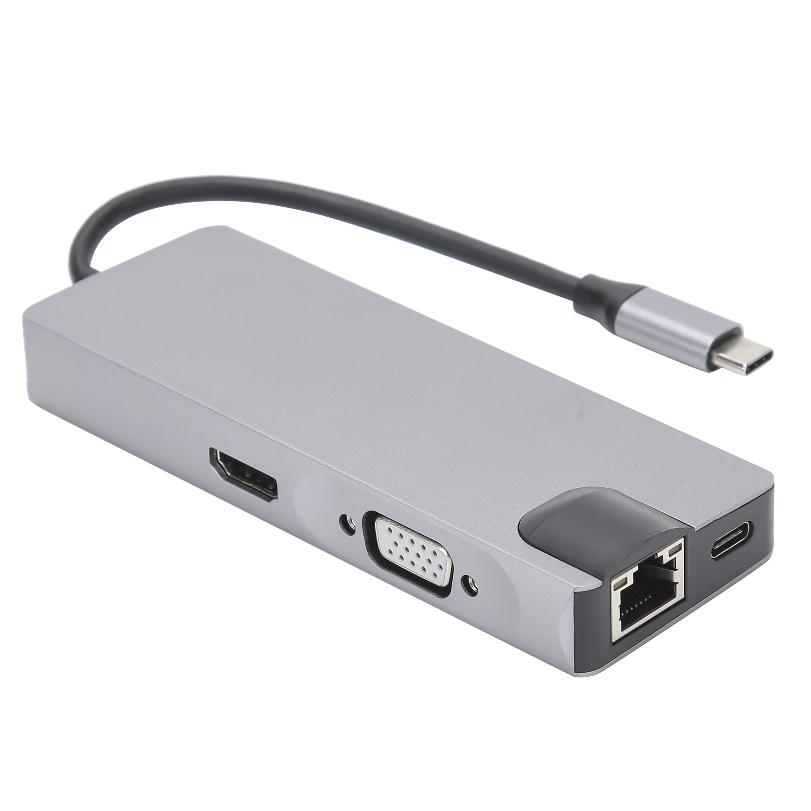 Tragbarer 8-in-1-usb-c-adapter Aus Aluminiumlegierung Mit Speicherkartenleser – Zubehör